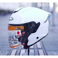 INK TERRA 2 SOLID WHITE Original | DOUBLE VISOR | HALF FACE Helmet