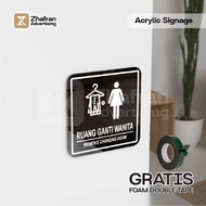 Acrylic Women's Changing Room Name Plate Change Clothes Minimalist Acrylic Room Name Signage/