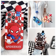 Cartoon Spider-Man Iron Man Casing For Samsung Galaxy j7 j5 j3 Pro 2017 j7 j5 j2 Grand Prime j6 Plus j4 A8 Plus Phone Case Captain America Phone Stand + Lanyard Soft Cover Case