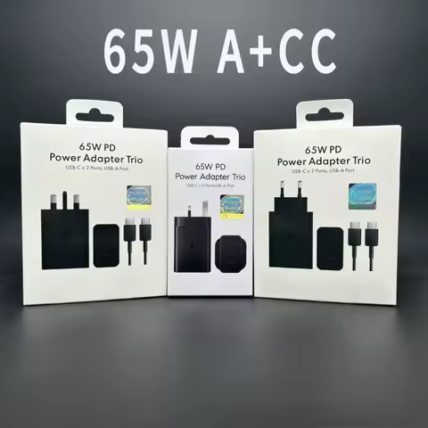 High Efficiency Original Samsung 65W Super Fast Charger EU Certified Adapter Compatible with Galaxy 