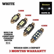 C5w Festoon Canbus White / Ice Blue LED Bulb - Cabin Light / Dome Light / Trunk & Plate Light