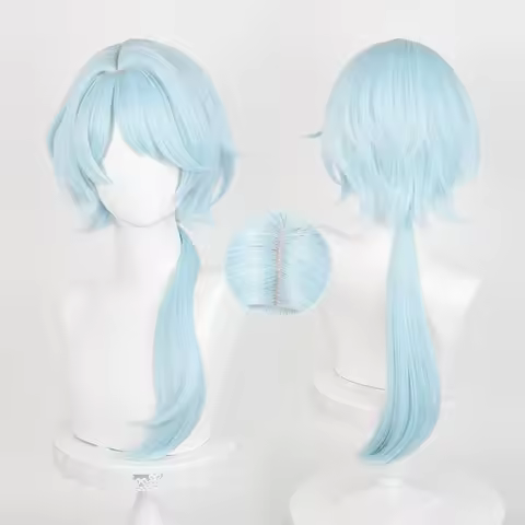 Honkai Star Rail Misha Cosplay Wig 70cm Long Light Blue Hair Halloween Party Heat Resistant Syntheti