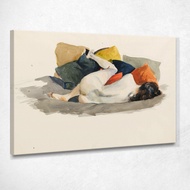 Art reproduction Reclining Nude Edward Hopper eho81 รูปติดผนัง ภาพที่มีชื่อเสียง ภาพพิมพ์รายละเอียดค