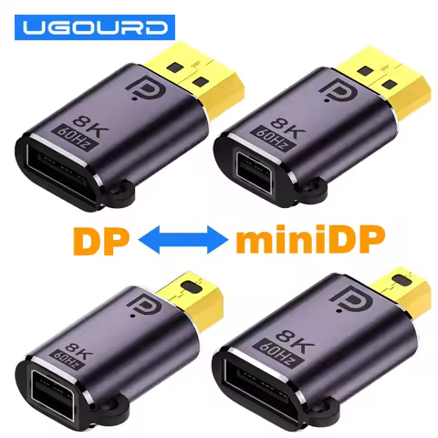 DP to miniDP Adapter mini DP1.4 to DP Bidirectional Male to Female 8K Video Adapter DisplayPort 2.0 