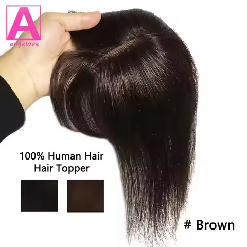 Natural Straight Human Hair Toppers 13x9cm 10 Inches Swiss Lace Real Remy Human Hair For Women Brown