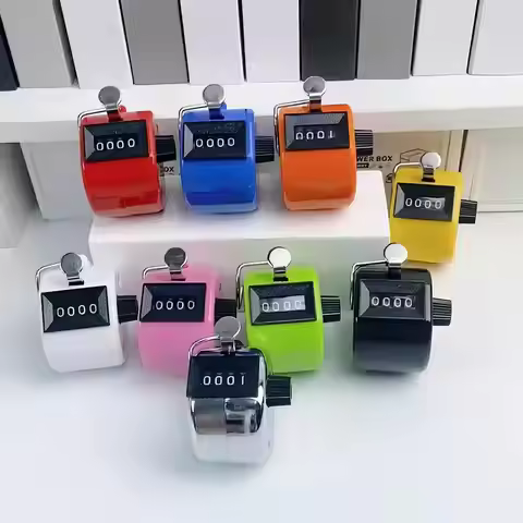 Handheld 4 Digital Tally Counter Mechanical Manual Palm Clicker Number Count Assorted 8 Color Tally 
