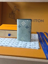 New LV monogram camouflage green short wallet for men