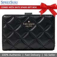 Kate Spade Wallet In Gift Box Medium Wallet Natalia Medium Compact Bifold Wallet Black # WLRU6344
