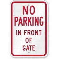 No Parking in Front of Gate Sign Warning Sign Funny Metal Tin Sign Outdoor Yard Sign