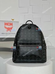 新款 MCM 鉚釘雙肩背包C黑老花 hkpowerbuy.  禮物 情人節 手袋 背囊 斜孭袋 tote包 銀包 雙肩包