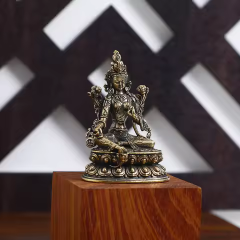 Tibetan style Buddha ornament small inch Buddha Green Tara Buddha statue retro domestic ornaments sm