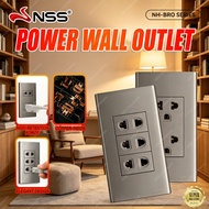 NSS Wall Power Outlets Electric Socket 1Gang 2Gangs 3Gangs For Household 250V Heavy Duty Outlets