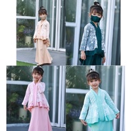 [ 2Y - 13Y ] RAYA 2022 Girl Baju Kebaya Peplum Moden - Free Face Mask ( Baju Kebaya Raya Budak Perem