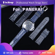 Apply To PANERAI, 20mm/22mm/24mm/26mm Alligator Leather Watch Strap With Rubber Base For Luminor Ser