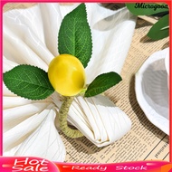 [MIC]☃2Pcs Lemon Napkin Rings Twine Napkin Holder with Faux Yellow Lemon Rustic Fruit Napkin Rings f