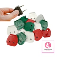 Plug adapter Converter Pelapik Kepala Plug 2 Pin Kaki Tiga Plastik Safety Plug Key
