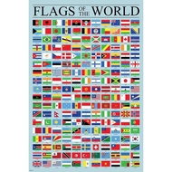 Flags of The World Classroom Poster Reference Chart Canvas Poster Country Symbol Educational Teacher