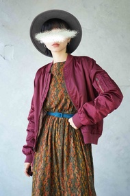 尋寶古著-Gap酒紅色中性飛行夾克外套