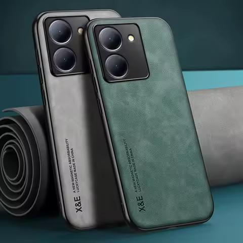 Luxury Leather Case For Vivo V29 Lite Y36 Y16 4G Y78 Plus 5G Matte Back Cover Magnetic Car Holder TP