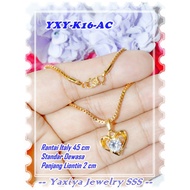 YXY-K16-AC Love Zircon Gold 18K Gold Plated Necklace, Original Yaxiya Brand