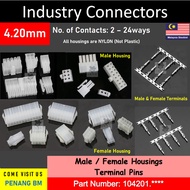 [Male / Female Housing] [Price = 1 unit] Molex Mini-Fit Jr. 2 To 24 Pin Way 4.2mm Plug Connector Ter