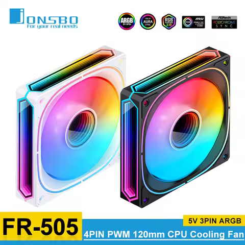 Jonsbo FR-505 CPU Cooling Fan 120mm 5V 3PIN ARGB Computer Case Fan Mute Motherboard Sync Air Cooler 