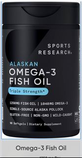 (包順豐櫃）Sports Research Alaskan Omega-3 魚油
