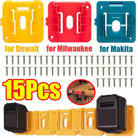 1-15Pcs Battery Holder Wall Mount Dewalt/Makita/Milwaukee 14.4V 18V Wall Mount Battery Storage Holde