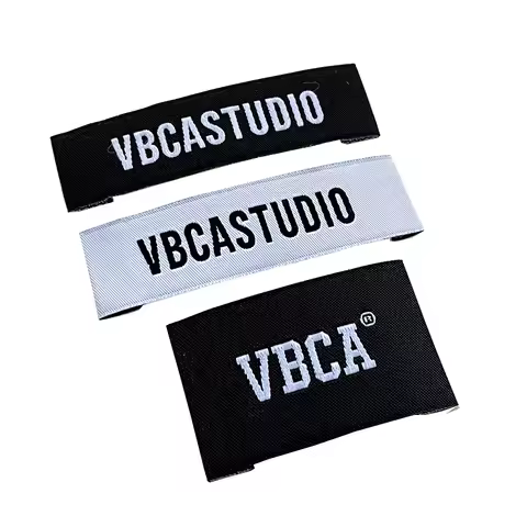 Custom Sewing Woven Label Cloth Labels With Logo Garment Labels Separate Cut or folded Woven Tag 100