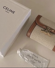 全新 Celine 凱旋門 牛皮革小型TRIOMPHE銀包 皮夾 錢包 短夾 編織款 海外限定款