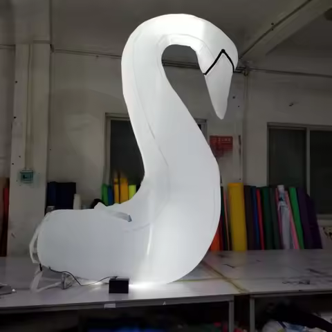 Unique 4 - Piece Giant White Inflatable Swan Costumes with LED Lights and 16 - Color Wonder Mobile -