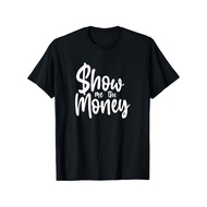 Show Me the Money T-Shirt - Cash & Currency Print Short Sleeve Tee, Lightweight Breathable Round Nec