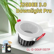 GL-D-006P/007P Gledopto LED Downlight Pro 6W/12W Zigbee 3.0 Smart RGBCCT Waterproof Work With Tuya A