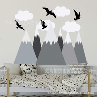Children's Room Cloud Bird Nordic Style Sticker Sticker mountain Mountain Peak LC1241Wall Sticker Wa