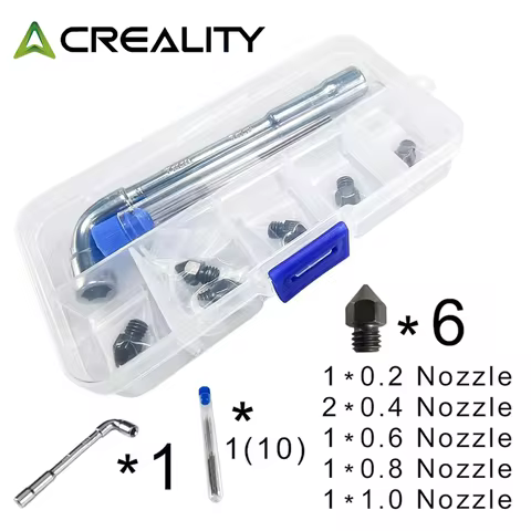 Creality MK8 Nozzles Hardened Steel Nozzles Extruders Nozzles with DIY Tools and Box for CR-8/CR 10 