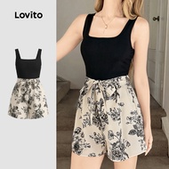 Lovito Boho Jumpsuit Belted Colorblock Commute Spring/summer Jumpsuit for Women LK4ED655 Lovito Jump