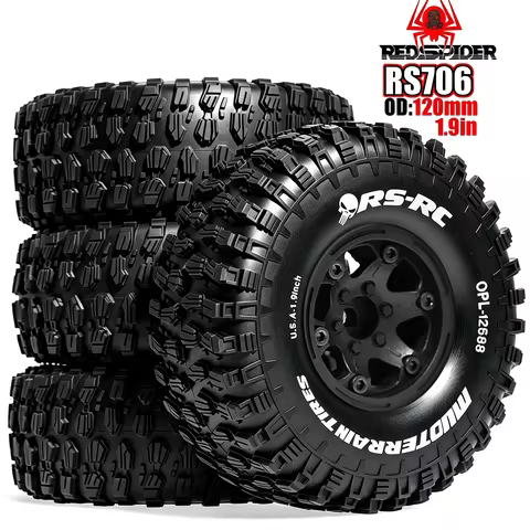 1/10 RC Crawler 1.9 Plastic Beadlock Wheels and Tires for Traxxas TRX4 Axial SCX10 II III Redcat Gen