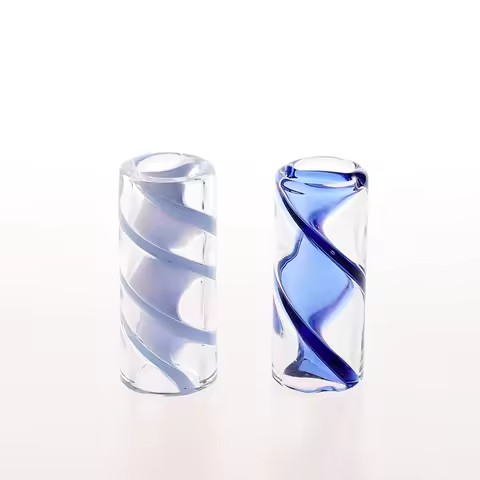 In Stock Retail 5pcs/Box Set Spiral Blue Color Glass Tube Tips/Manufacturer Supply Filter Glass Tips