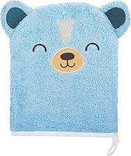 C.R. Gibson BMIT-24245 Cute Bear 100% Cotton Gender Neutral Baby Wash Cloth Bath Mitt, 6.625" W x 7.