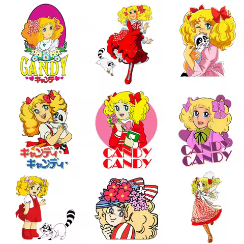 Candy Candy Cartoon Kawaii Patches for Clothes Heat Transfer Thermal Stickers DIY Kids T shirt Iron 