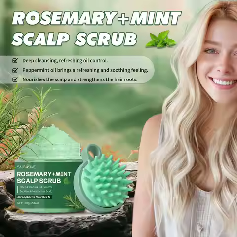 100g Rosemary Mint Scalp Scrub Deep Cleansing Refreshing Oil Control Rosemary Shampoo for Strengthen