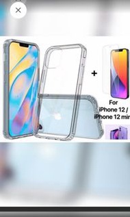 4 in 1 Screen Protector Tempered Glass + Clear Cover Case + Lens Protector + Back Side Protector 4合1 iPhone 12 mini 屏幕透明鋼化玻璃保護貼 + 透明保護套 + 鏡頭保護貼 + 手機背部保護貼 (黃埔、紅磡站或何文田)(包平郵）