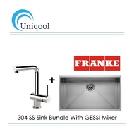 FRANKE SS304 830MM Single Bowl Sink Bundle With GESSI Pull-Out Mixer Tap