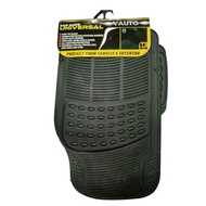 VAUTO Universal Rubber Car Mats, 3 Pcs, 2 Rows, Black