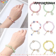 APPORTUNIA Bohemian Bracelet, Elastic Lucky Korean Daisy Bracelet, Gifts Multicolor Crystal Beaded B