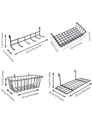 Bộ 2 giỏ treo tường, giá treo móc, kệ treo, phụ kiện lưới treo tường cho tấm lưới treo tường, giỏ tr
