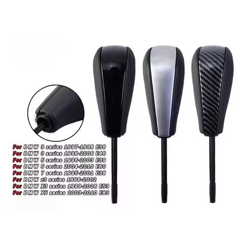 Black Silver Carbon Fiber Shift Knob for BMW E36 E46 E39 E60 E38 X3 X5 1995-2010 Automatic Transmiss