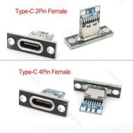 Type-C USB Jack 3.1 Type-C 2Pin 4Pin Female Connector Jack Charging Port USB 3.1 Type C Socket fixin