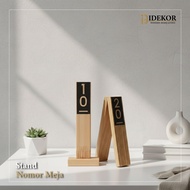 2-Sided High Table Numbers, Minimalist Wooden Table Numbers for Cafe and Restaurant Stalls BY IDEKOR