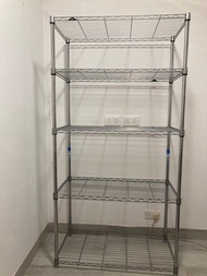 90% New XXL 貨架 層架 不銹鋼架 多用途 置物架 ( 購自 Aeon 比 實惠 宜家傢俬 再貴一點 ) ( 質量 絕對 再 靚一點 )  收納架 書架 衣櫃 洗衣機 雪櫃 DIY 廚房 書